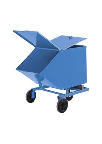 eurokraft pro Dubbel klapdeksel, lichtblauw RAL 5012, voor bakafmeting 250 liter