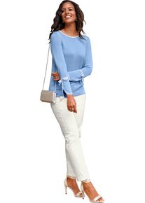 Damen Pullover mit Schleifen himmelblau Gr&ouml;&szlig;e 50