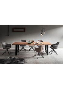 Home Affaire, Esszimmerstuhl &raquo;Inca&laquo; (Set) 2 Stk.mit Drehgestell, anthrazit + schwarz, B/H/T: 58 cm x 87 cm x 63 cm, anthrazit + schwarz