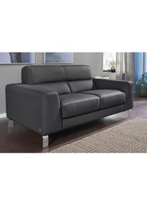 Calia italia, 2-Sitzer &raquo;Simon, erstklassiger Sitzkomfort und tolles Design&laquo; in zwei Lederqualit&auml;ten, schwarz, Leder BULL;Leder SORRENTO,