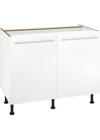 Optifit, Unterschrank &raquo;Bern&laquo; 100 cm breit, mit 2 T&uuml;ren, mit h&ouml;henverstellbaren F&uuml;&szlig;en, wei&szlig; Hochglanz/wei&szlig;, B/H/T: 100 cm x 87 cm x 58,4 cm, wei&szlig; 