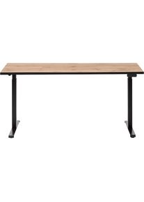 Schildmeyer, Schreibtisch &raquo;Serie 2000&laquo; elektrische H&ouml;henverstellung, Eiche Landhaus Dekor + Schwarz + Eiche Landhaus Dekor, B/H/T: 117,5 cm, Eiche 