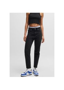 HUGO Blue, Damen, Mom-Jeans &raquo;Noe&laquo; Straight Fit Jeans mit hoher Leibh&ouml;he, Black 001, L&auml;nge 30, 33 -L&auml;nge 30, Black 001, Mom-Jeans von HUGO Blue 