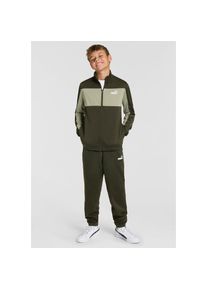Puma, Unisex, Trainingsanzug &raquo;POLY COLORBLOCK SUIT B&laquo; 2 Stk. zweiteiliges Set, Jacke mit geripptem Kragen, Dark Olive, 128, Dark Olive, Trainingsanzug