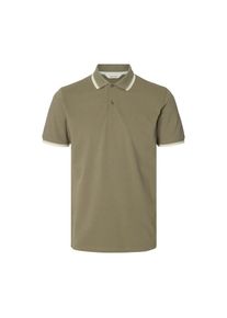 Selected, Herren, Poloshirt &raquo;SLHSLIM-ATLAS SPORT SS POLO&laquo; Baumwollmischung, slim fit, Vetiver Detail:Cloud Dancer/Angor, XXL, Vetiver Detail:Cloud 