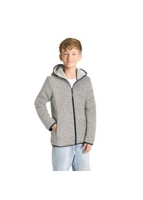 CMP, Unisex, Strickfleecejacke 1 Stk. tlg. mit fester Kapuze, aus Polyester, sportlicher Stil, grey mel., 128, grey mel., Strickfleecejacke f&uuml;r 
