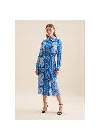 Seidensticker, Damen, Sommerkleid &raquo;Schwarze Rose&laquo; 1/1 Kragen Tuchprint, blau, Normalgr&ouml;&szlig;en, XS34 - Normalgr&ouml;&szlig;en, blau, Passform: Regular