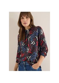 Cecil, Damen, Stehkragenpullover mit Grafikmuster, black multi melange, XL (44), black multi melange, Cosy Shirt von Cecil