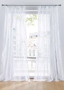 Gardin med b&oslash;lgem&oslash;nster f&aring;s ogs&aring; i ekstra lang (1-pack), hvit, st&oslash;rrelse 145x144 cm, bonprix