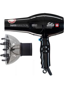 Solis, F&ouml;hn, Swiss Perfection 440 Fhn - Zwart + Superflex Softstyler Diffuser (2300 W)