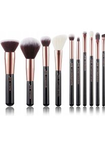 Jessup, Schminkpinsel, Makeup Pinsel Set 10pcs Schwarz Rose Gold Nat&uuml;rliche Pinsel Kit f&uuml;r Puder Foundation Blush Augen (Puder)