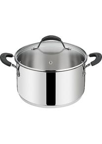 Lagostina Tempra Fonda Kasserolle mit Deckel aus Edelstahl, Pfanne + Kochtopf, Silber