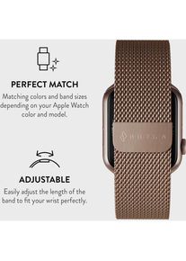Burga Apple Watch Band Metal Mesh Rose Gold 42mm / 44mm / 45mm (Milanaise RVS vlechtwerk), Uhrenarmband, Gold