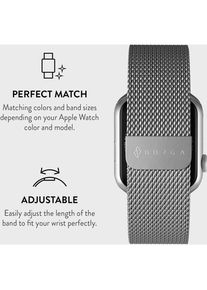 Burga Apple Watch Band Metal Mesh Silver 42mm / 44mm / 45mm, Uhrenarmband, Silber