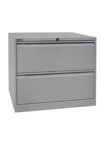 Bisley Hangmappenkast, 2-baans, 2 laden, A4, blank aluminiumkleurig