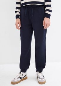 bonprix Pantaloni sport din amestec moale de bumbac, albastru, 128/134