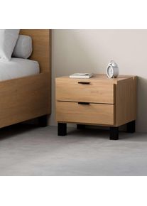 VOX Nachttisch &raquo;SIMPLE, obere Schublade mit Beleuchtung, 2 Schubladen, Metallgriffe&laquo; B/T/H: 45/38/39 cm, Nachtschrank in 3 Farben erh&auml;ltlich, 