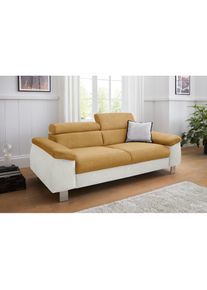 COTTA Polstergarnitur &raquo;Komaris, B: 193 bzw. 100 cm&laquo; Set, Set: 3er-Sofa & Hocker, mit Kopfteilverstellung