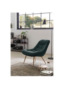 Salesfever Relaxsessel &raquo;Toulon - Komfortabler Loungesessel&laquo; mit XXL-Steppung, mit schwarzen oder naturfarbenen Beinen