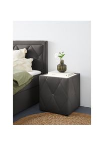 LEONIQUE Nachttisch &raquo;Alfie&laquo; mit Beleuchtung und Bezug aus Samtverlours