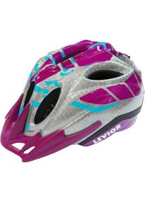 Levior Kinderfahrradhelm &raquo;K-Star Violet&laquo; Schale reflektierend wei&szlig;, Gr&ouml;&szlig;e M Kopfumfang: 52 cm - 58 cm
