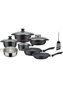 GSW Topf-Set &raquo;Gourmet Granit&laquo; Set, Kochtopf 20/24, Stieltopf 16, Pfanne 20/24, Br&auml;ter, Dampfeinsatz, 12 Stk. tlg. Aluminiumguss