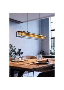 Eglo H&auml;ngeleuchte &raquo;NOHALES Pendellampe, Stahl, E27, Esszimmerlampe, H&auml;ngelampe, Lampe&laquo; E27 1 Stk. H&auml;ngeleuchte, L112 x B17 x H150 cm, schwarz, messing