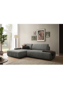 Home Affaire Ecksofa &raquo;TORGE, Schlafsofa Cord, Samtvelours u. Strukur fein, Couch in L-Form&laquo; Schlaffunktion und Bettkasten, Liegefl&auml;che: 210x125 cm, 