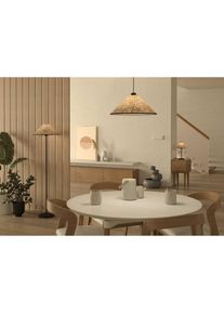 Eglo H&auml;ngeleuchte &raquo;OXPARK&laquo; E27 1 Stk. Pendelleuchte, Esszimmerlampe, Textil, Bambusbl&auml;tter, H&auml;ngeleuchte