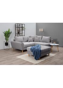 Home Affaire Ecksofa &raquo;Rice L-Form, B: 223 cm - OTTO. Verl&auml;ssliche Qualit&auml;t.&laquo; Set: Sofa & Hocker, mit 3 Zierkissen, Federkern