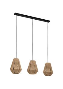 Eglo H&auml;ngeleuchte &raquo;ALDERNEY Pendellampe, Stahl und Textil, E27, Esszimmerlampe, Lampe&laquo; E27 1 Stk. H&auml;ngeleuchte, L90 x B20 x H110, schwarz, 3X40W exkl.