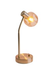 N&auml;ve n&auml;ve Tischleuchte &raquo;Libby&laquo; E14 1 Stk. 1flg. flexibel verstellbar Glasschirm in amber get&ouml;nt excl. 1xE14