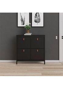 Home Affaire Schuhschrank &raquo;Madrid, Schuhaufbewahrung mit Griffen, skandinavisches Design&laquo; Mit 4 Klappen, jeweils 2 B&ouml;den, B: 102 cm, H: 103 cm, Zwei 