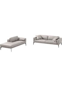 Egoitaliano Polstergarnitur &raquo;Masu, Design trifft sensationellen Sitzkomfort&laquo; H&ouml;he der R&uuml;ckenkissen und Sitztiefe verstellbar, 3 Rollkissen