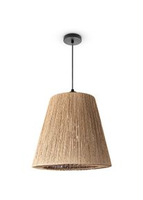 Paco Home Pendelleuchte &raquo;VORGU&laquo; E27 E27 Pendelleuchte Papier Boho Rattan Optik Natur Deckenlampe Vintage