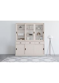 Home Affaire Buffet &raquo;Schr&ouml;der&laquo; mit 6 Schiebet&uuml;ren, davon 3 mit Glaseinsatz, Br.170 cm, Kiefer massiv
