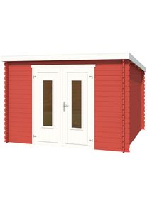 Lasita Maja Gartenhaus &raquo;Sacramento&laquo; Blochbohlenhaus 28mm, Fundamentmass 2920x2920, Schwedenrot