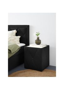 LEONIQUE Nachttisch &raquo;Alfie&laquo; mit Beleuchtung und Bezug aus Samtverlours