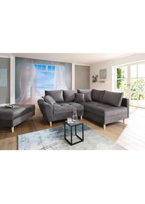Home Affaire Ecksofa &raquo;Rice L-Form, B: 223 cm - OTTO. Verl&auml;ssliche Qualit&auml;t.&laquo; Set: Sofa & Hocker, mit 3 Zierkissen, Federkern