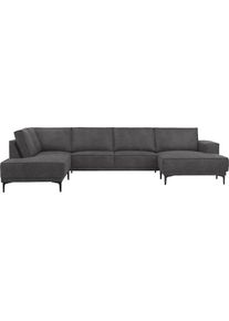 OTTO home Wohnlandschaft &raquo;XXL Sofa Oland, Struktur, Flachgewebe, Luxus-Microfaser, Boucle&laquo; U-Form, 345 cm, Wellenunterfederung, Skandi-Design, 