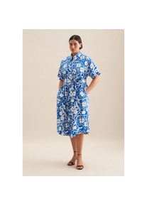 Seidensticker Sommerkleid &raquo;Schwarze Rose&laquo; 1/2 Kragen Druck wei&szlig;, Gr&ouml;&szlig;e 4XL48