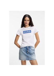 HUGO Blue T-Shirt &raquo;Classic Tee&laquo; mit Rundhals, Logodruck wei&szlig;, Gr&ouml;&szlig;e XL