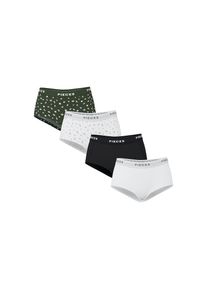 Pieces Hipster &raquo;PCLOGO LADY 4 PACK AOP/SOLID NOOS BC&laquo; Packung, 4 Stk. Baumwollmischung wei&szlig;, Gr&ouml;&szlig;e XL (42)