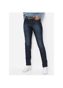 bonprix Mom-Jeans im Five-Pocket Style mit farbig abgesetzten N&auml;hten blau, Gr&ouml;&szlig;e 36