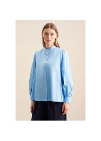 Seidensticker Klassische Bluse &raquo;Schwarze Rose&laquo; 1/1 Kragen Uni blau, Gr&ouml;&szlig;e L40