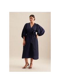 Seidensticker Sommerkleid &raquo;Schwarze Rose&laquo; 3/4 V-Neck Uni blau, Gr&ouml;&szlig;e 7XL54