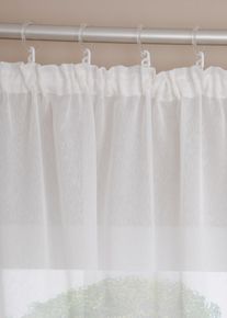 Gardinstore med fin sabl&eacute;struktur - vit - storlek 100x300 cm - bonprix