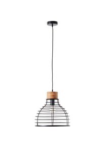 Brilliant, Pendelleuchte, Avia Pendelleuchte 35cm schwarz/holz (E27)