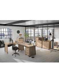 Gami, Schreibtisch &raquo;MAMBO&laquo; 1 Stk. tlg. in verschiedenen Breiten, Eiche Sonoma / Schwarz + Eiche Sonoma / Schwarz + Eiche Sonoma, B/H/T: 160 cm x 74 cm