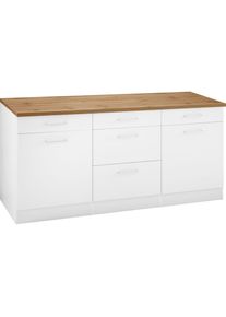 KOCHSTATION, Unterschrank &raquo;KS-Kehl&laquo; Breite 180 cm, wei&szlig;, MDF, wei&szlig; - B/H/T: 180 cm x 85 cm x 60 cm,